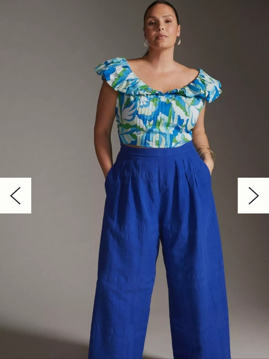 Anthropologie Tops - NWT Anthropologie Maeve Floral Puff-Sleeve Cropped Blouse Size XL